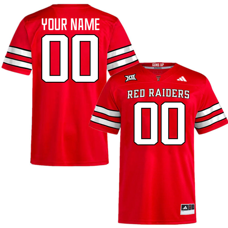 Custom Texas Tech Red Raiders Football Jerseys Stitched-Red